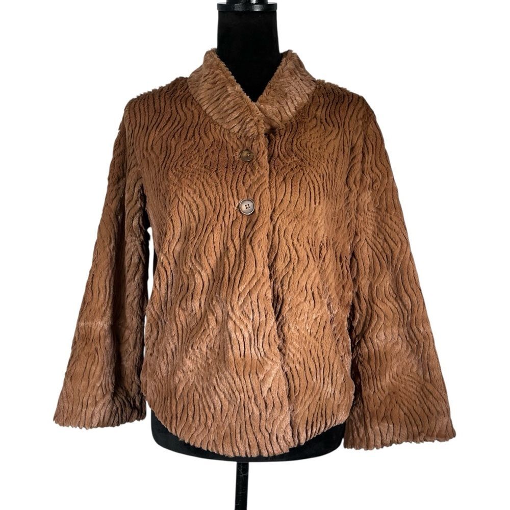 Patagonia Brown Jacket Faux Fur Textured Teddy Women's Pelage Coat